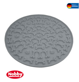 SILICON LICKING MAT "BONE" GREY 20CM