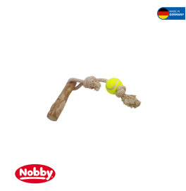 COFFEE WOOD WITH ROPE AND BALL S, 40CM