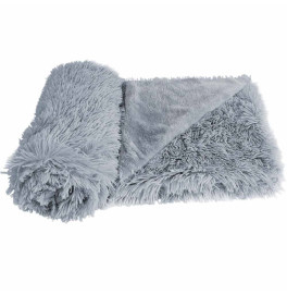 PLUSH PLAID "ESLA" CLASSIC LIGHT GREY L X W: 100 X 150 CM PLUSH PLAID "ESLA" CLASSIC LIGHT GREY L X W: 100 X 150 CM