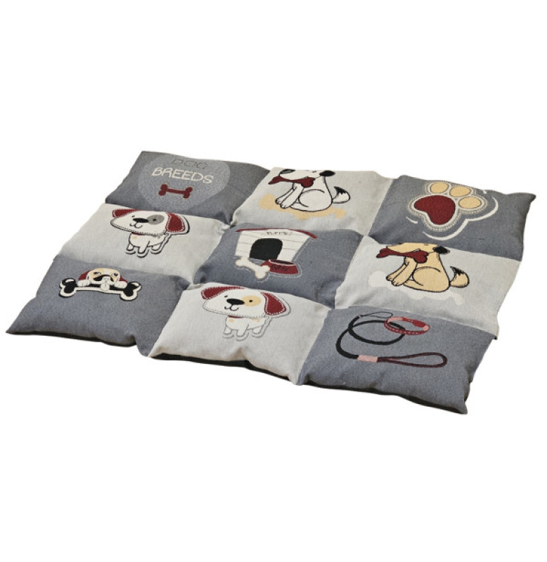 MAT "PATCHY" CLASSIC GREY/BEIGE L X W: 58 X 80 CM