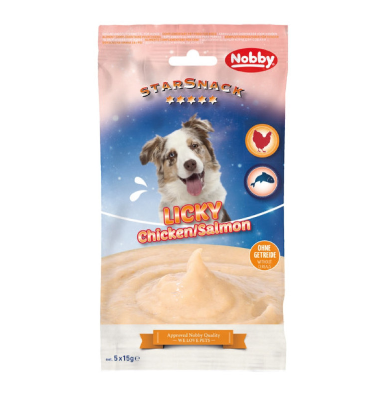 STARSNACK LICKY CHICKEN & SALMON 5 X 15 G