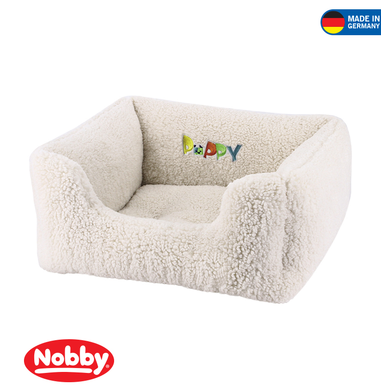 COMFORT BED SQUARE "PUPPY"IVORY 45X40X18CM