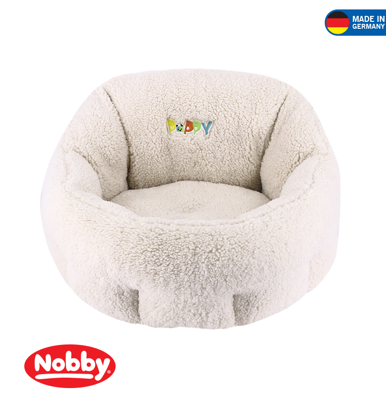 COMFORT BED OVAL "PUPPY"IVORY 50X45X32CM
