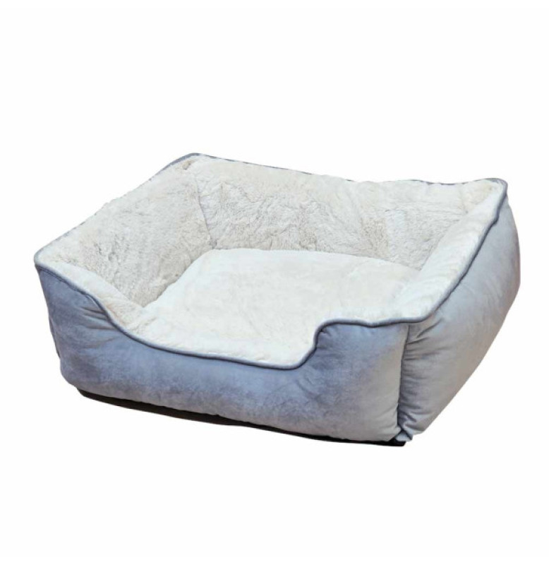 COMFORT BED SQUARE CLASSIC "TOFA" GREY/BEIGE L X W X H: 60 X 50 X 18 CM