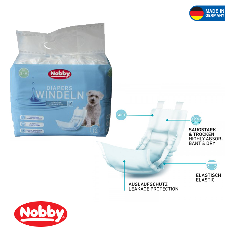 DIAPERS F-MALE DOGS  M-L; 46-60 CM