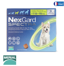 NEXGARD SPECTRA DOG M 7,5-15KG 3 CHEW*1