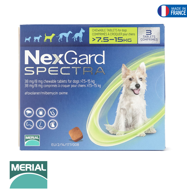 NEXGARD SPECTRA DOG M 7,5-15KG 3 CHEW*1