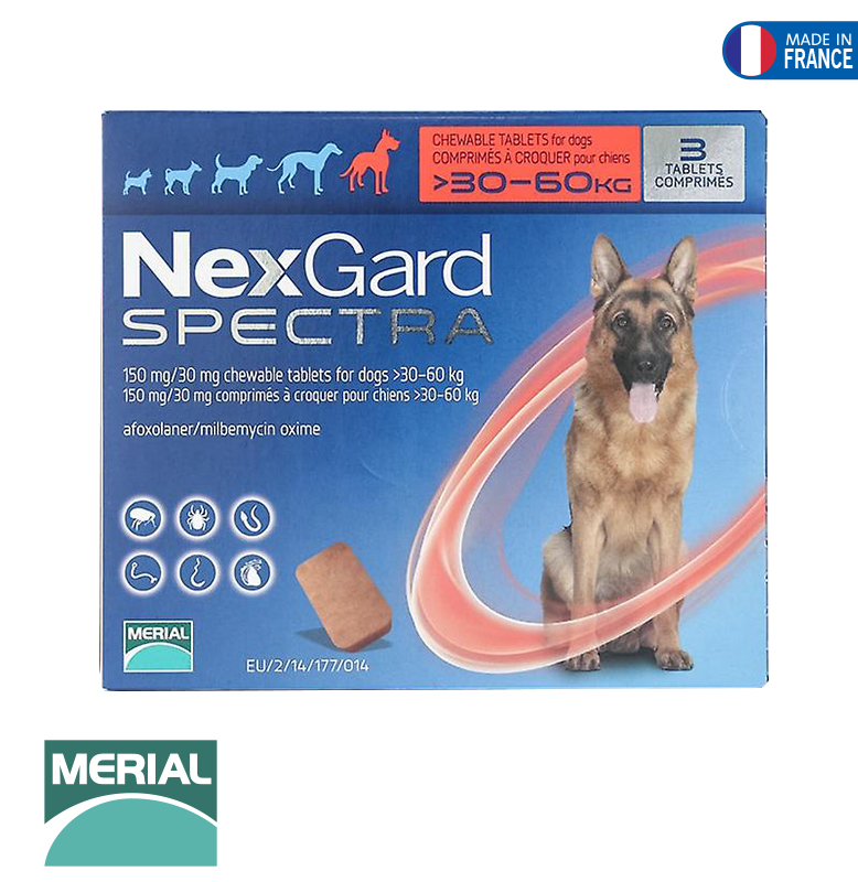 NEXGARD SPECTRA DOG XL 30-60KG 3 CHEW*1