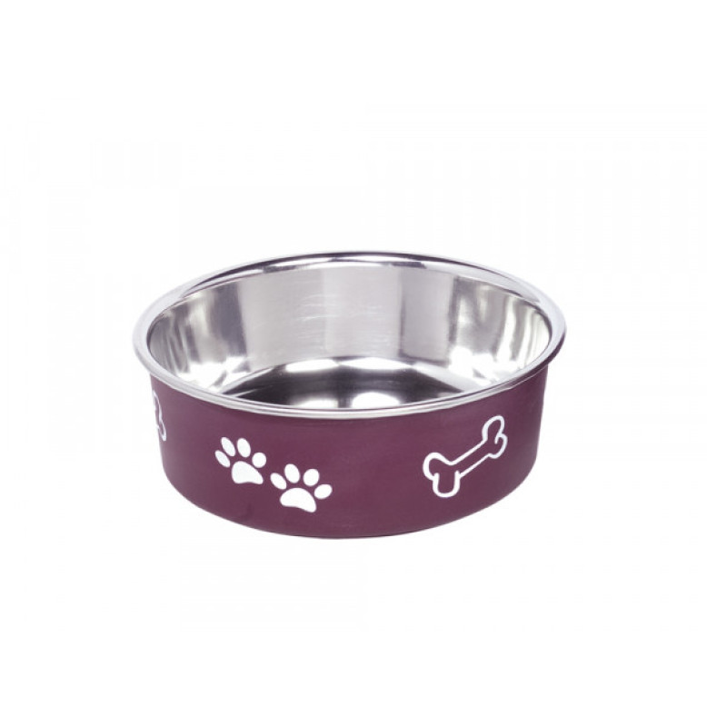 STAINLESS STEEL BOWL "FUSION", ANTI SLIP RED 20CM 1,80CM