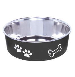 STAINLESS STEEL BOWL "FUSION", ANTI SLIP BLACK  20CM 1,80CM