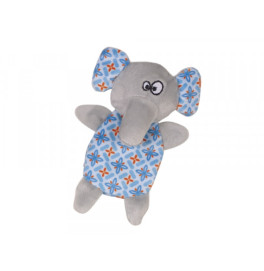 PLUSH ELEPHANT WITH CATIP BLUE 14CM