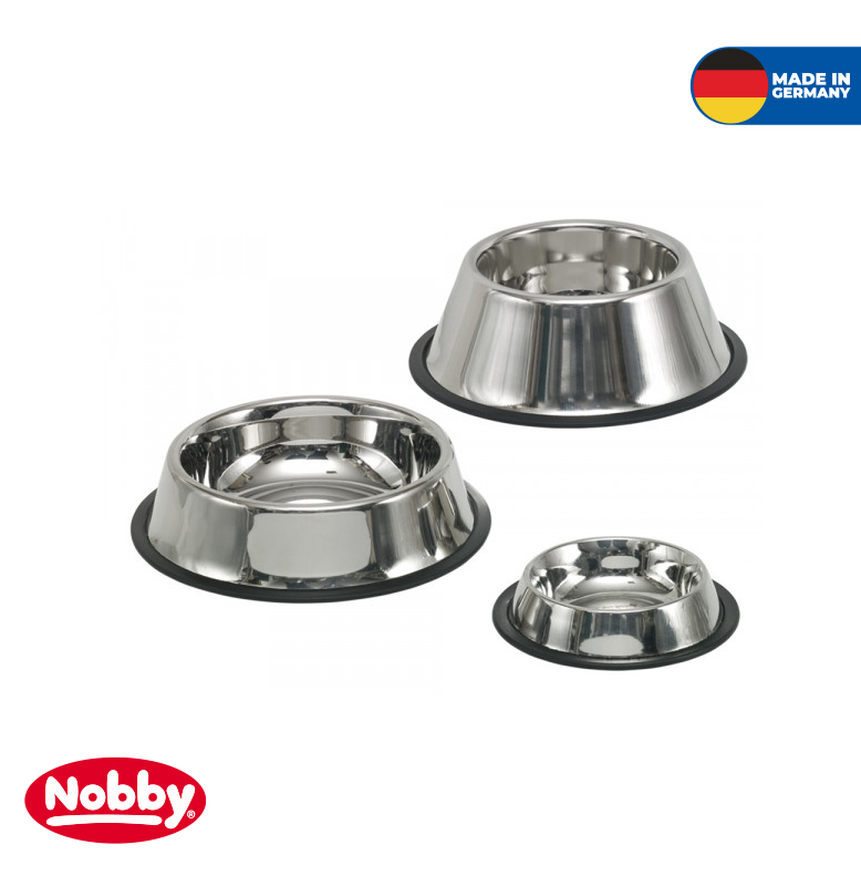 Stainlesssteelbowl, antislip  24,5 cm 0,85 ltr