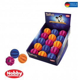 Rubber dental ball assorted colours 7,5cm