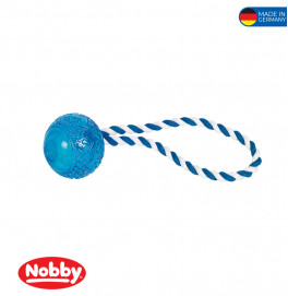 TPR Ball with rope blue 26cm