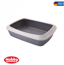 Cat toilet with edge Iriz grey-white 42 x 31 x 12.5 cm