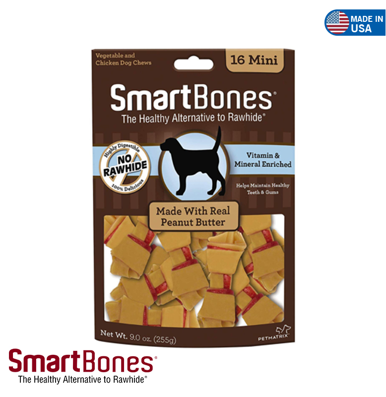 SMART BONES PEANUT BUTTER MINI 16 PIECES
