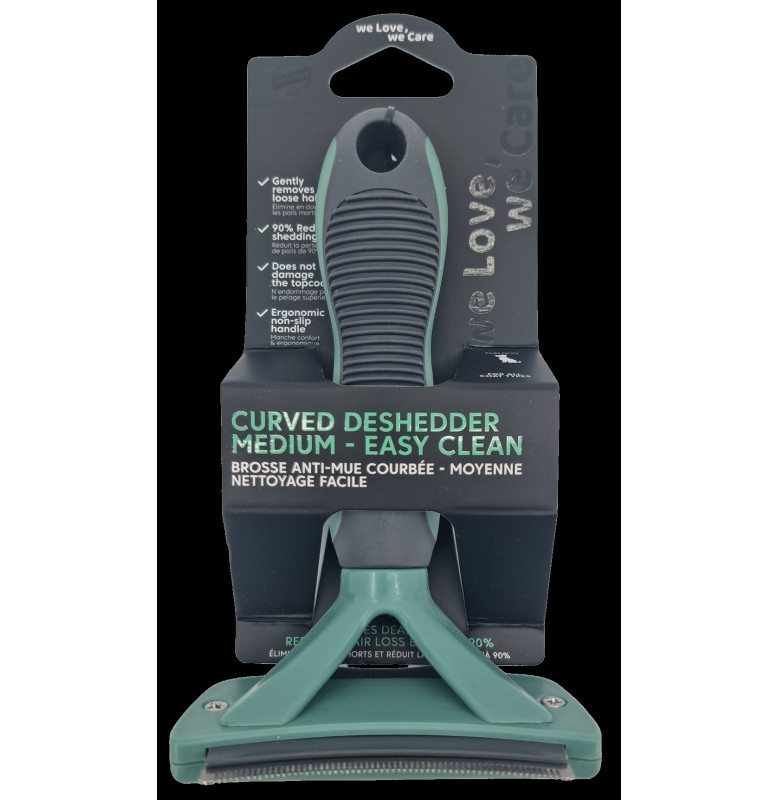 MEDIUM CURVED DESHEDDING RAKE WITH EASY CLEAN FUNCTION -16.5*9.3*4.5CM