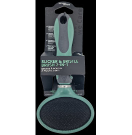 SLICKER & BRISTLE BRUSH 2-IN-1-