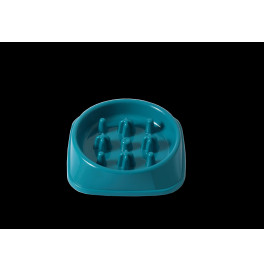 SLOW FEEDER PET BOWL 600ML 22.2X22.2X5CM PINK BLUE GREEN