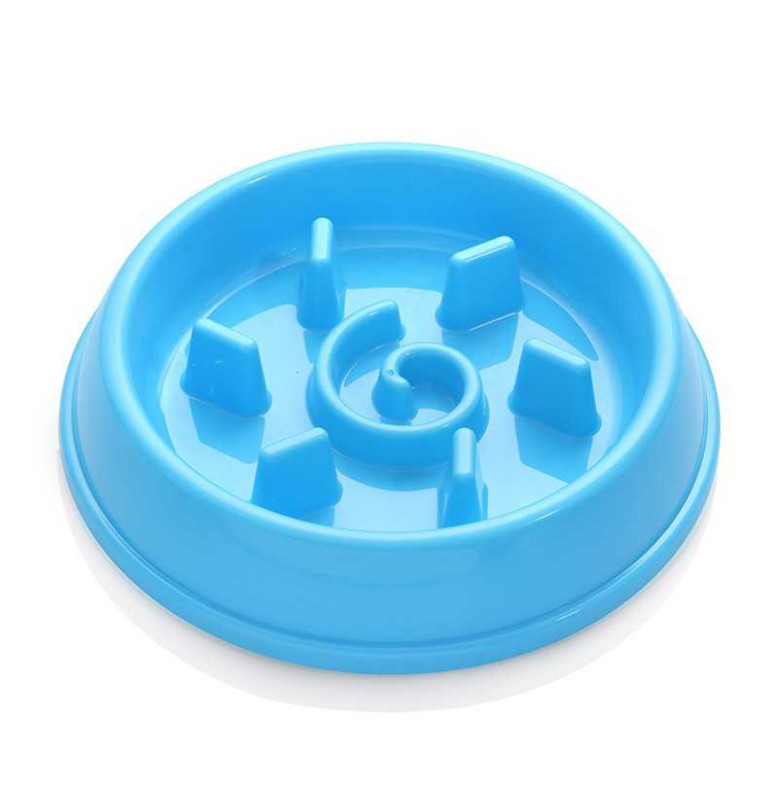 PET SLOW FEEDER BOWL 22.5X22.5X4.5CM BLUE PINK GREY COFFEE