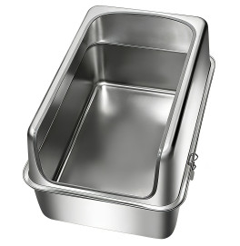 CAT LITTER INOX BOX HOUSTON 201 STAINLESS STEEL GREY 60*40*35CM