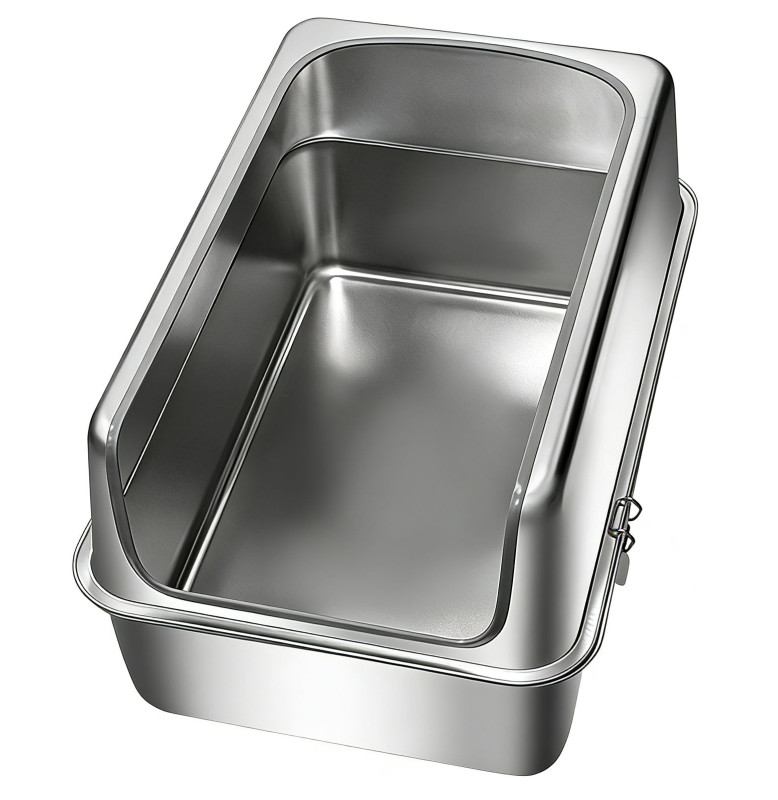 CAT LITTER INOX BOX HOUSTON 201 STAINLESS STEEL GREY 60*40*35CM