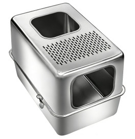 CAT LITTER INOX BOX NASHVILLE 201 STAINLESS STEEL GREY 60*40*40CM