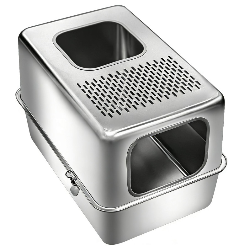 CAT LITTER INOX BOX NASHVILLE 201 STAINLESS STEEL GREY 60*40*40CM
