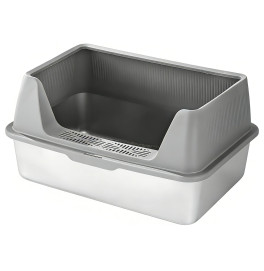 CAT LITTER INOX BOX MIAMI 201 STAINLESS STEEL +PP GREY 60*40*35CM
