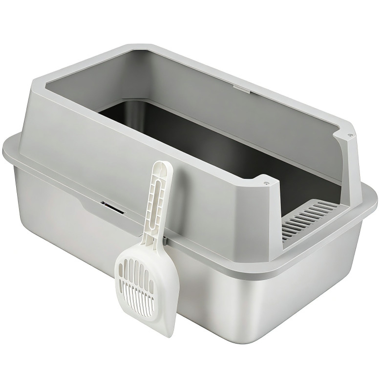 CAT LITTER INOX BOX KEY-WEST 201 STAINLESS STEEL +ABS GREY 60*40*30CM