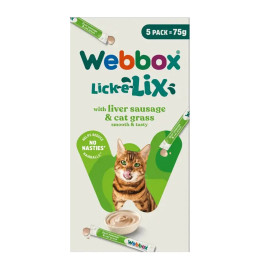 Webbox Cat lick-e-lix with liver sausage and cat grass Webbox Cat lick-e-lix with liver sausage and cat grass