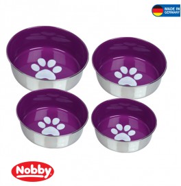 STAINLESS STEEL BOWL HEAVY PAW ANTI SLIP PURPLE 