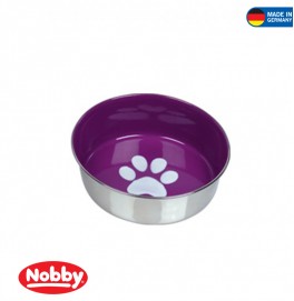 STAINLESS STEEL BOWL HEAVY PAW ANTI SLIP PURPLE 