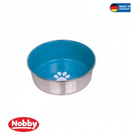 STAINLESS STEEL BOWL HEAVY PAW ANTI SLIP LIGHT BLUE