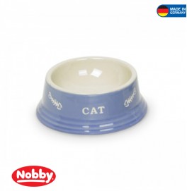 CAT CERAMIC BOWL CAT LIGHT BLUE/ BEIGE 14*48CM