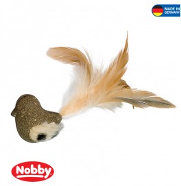 Catnip bird with plush & feathers 5 cm / 17 cm