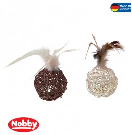 Nestball with feather and bell 16 cm