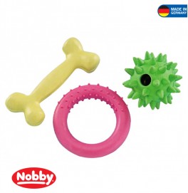 PUPPY SET RUBBER TOY