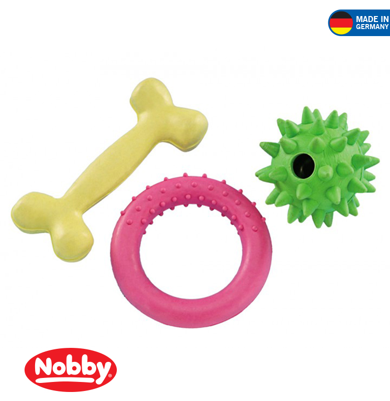 PUPPY SET RUBBER TOY