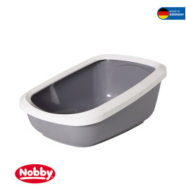 CAT TOILET WITH EDGE "ASEO JUMBO" GREY-WHITE