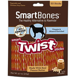 SMART BONES TWIST STICKS PEANUT BUTTER 50PK SMART BONES TWIST STICKS PEANUT BUTTER 50PK